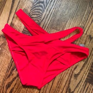NWT SHEIN Red Criss Cross Bikini Bottom